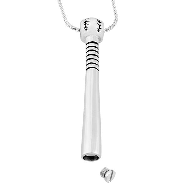 Baseball & Bat Cremation Jewelry Urn - Love Charms Option