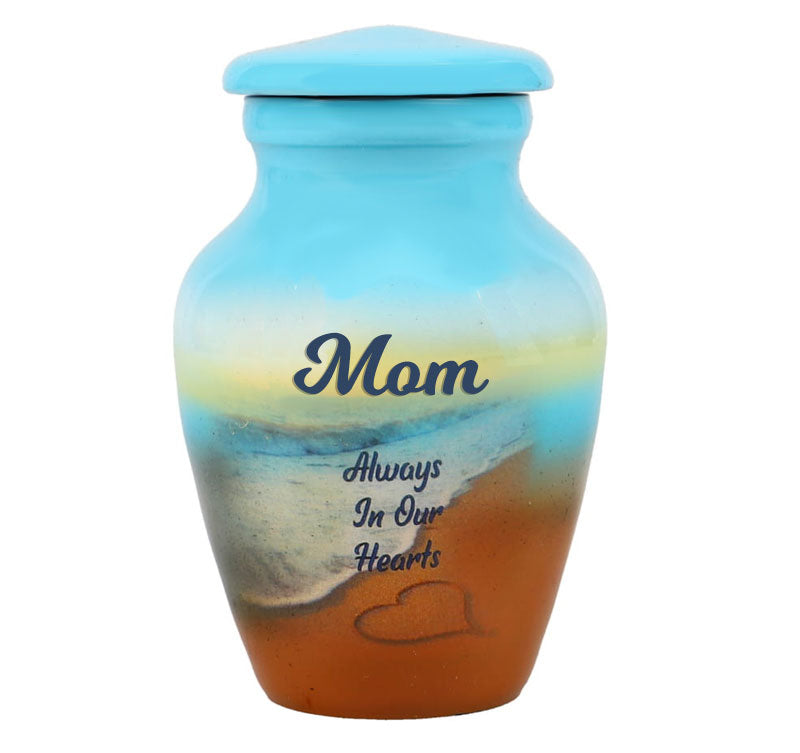 Always In Our Hearts Beach Mini Urn - Love Charms® Option