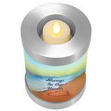 Always In Our Hearts Beach Candle Cremation Urn - Engraving Available - LED Candle Included