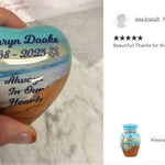 Always In Our Hearts Beach Heart Keepsake Urn - Stand Option