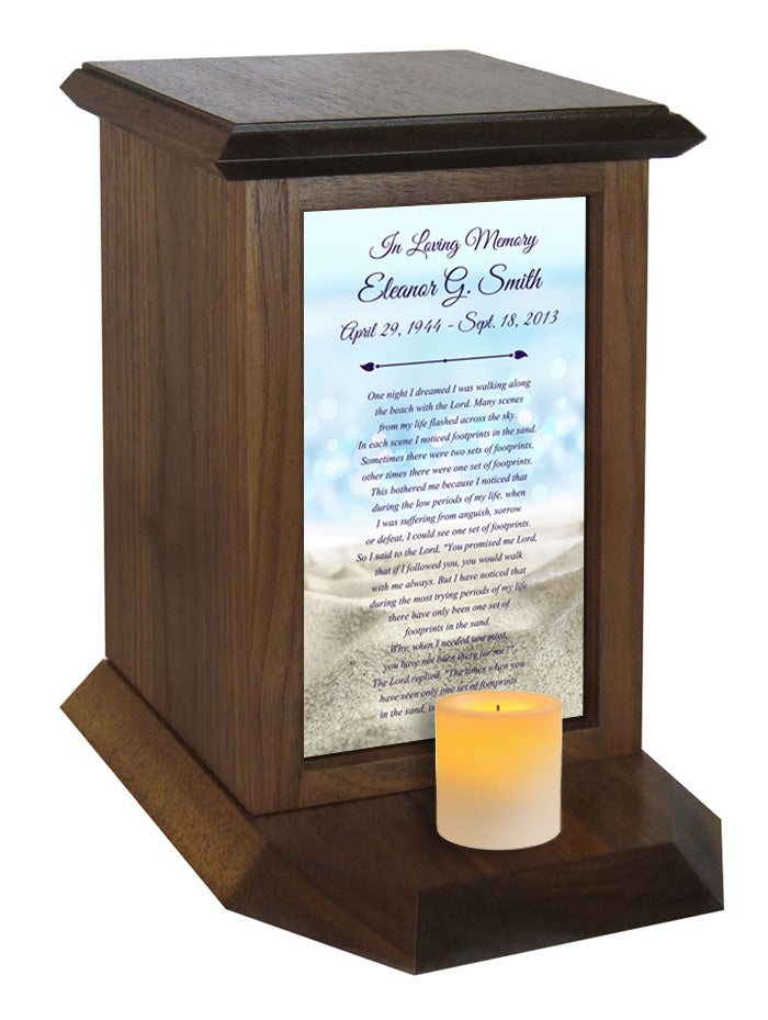 Footprints Sand Jesus Poem Urn