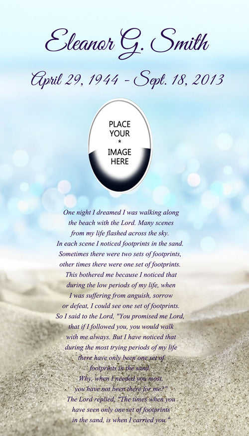 Footprints Sand Poem Urn and Picture