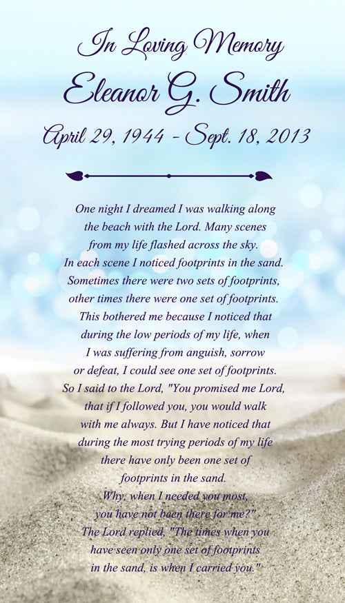 Footprints Sand Poem Urn