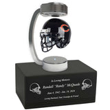 Football Adult or Medium Cremation Urn & Chicago Bears Hover Helmet Décor - Free Engraving