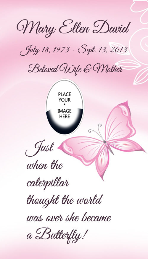 Butterfly Poem Urn and Photo