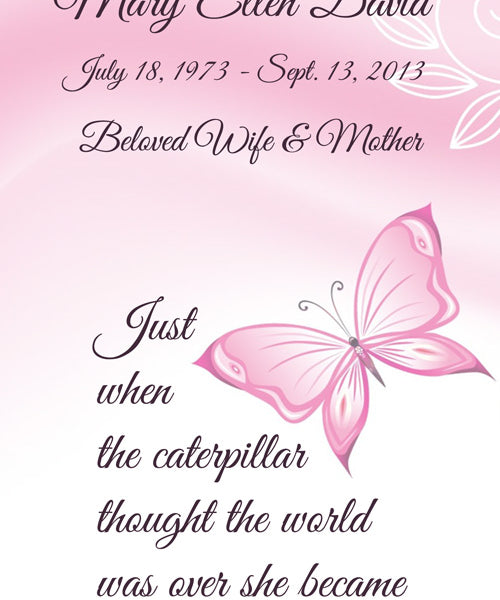 Butterfly to Caterpillar Poem Urn