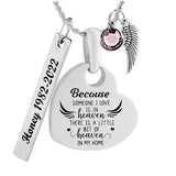 Because In Heaven Ash Pendant Urn - Love Charms® Option