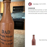 Beer Bottle Toast Keepsake Urn - Light or Dark Wood Options