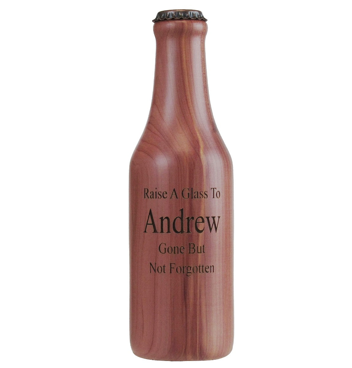 Beer Bottle Toast Keepsake Urn - Light or Dark Wood Options