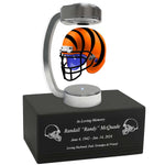 Football Adult or Medium Cremation Urn & Cincinnati Bengals Hover Helmet Décor - Free Engraving