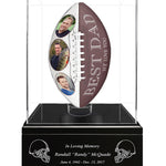 Triple Photo Football Cremation Urn