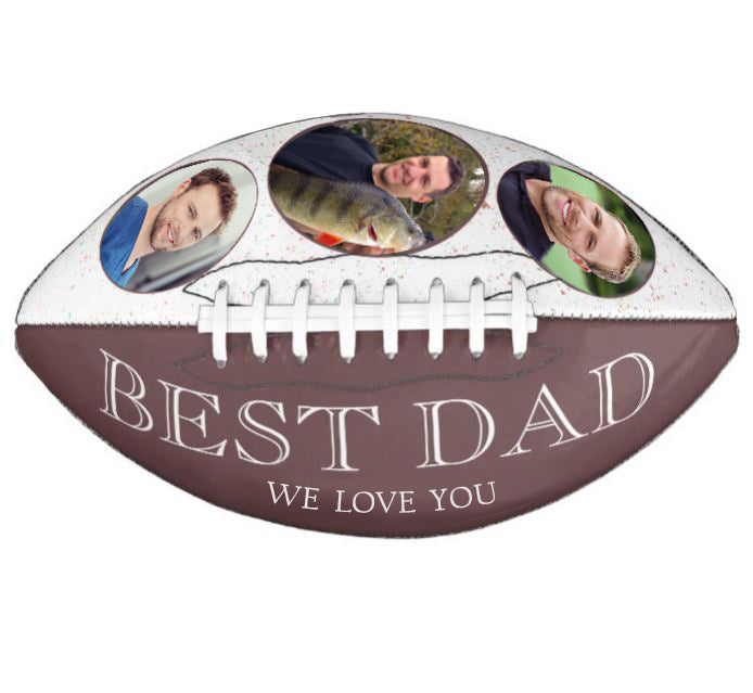 Triple Photo Football Cremation Urn