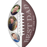 Triple Photo Football Cremation Urn