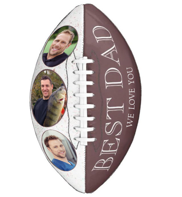 Triple Photo Football Cremation Urn