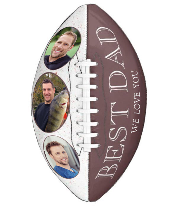 Triple Photo Football Cremation Urn