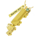 18 Wheeler Semi Truck Gold Pendant Urn - Love Charms® Option 