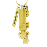 18 Wheeler Semi Truck Gold Pendant Urn - Love Charms® Option 