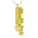 18 Wheeler Semi Truck Gold Pendant Urn - Love Charms® Option 