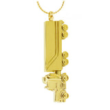 18 Wheeler Semi Truck Gold Pendant Urn - Love Charms® Option 