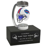 Football Adult or Medium Cremation Urn & Buffalo Bills Hover Helmet Décor - Free Engraving