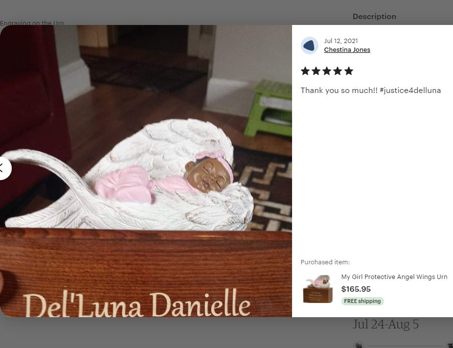 Child Girl Protective Angel Wings Urn