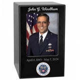 US Marine Corps, Army, Air Force, Navy or Coast Guard Photo Urn - Adult Sized