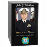 US Marine Corps, Army, Air Force, Navy or Coast Guard Photo Urn - Adult Sized