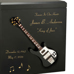 Black Bass Electric Guitar Wood Adult Cremation Urn - Miniature Guitar - Photo Option
