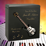 Black Bass Electric Guitar Wood Adult Cremation Urn - Miniature Guitar - Photo Option