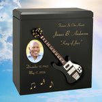Black Bass Electric Guitar Wood Adult Cremation Urn - Miniature Guitar - Photo Option