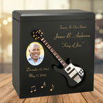 Black Bass Electric Guitar Wood Adult Cremation Urn - Miniature Guitar - Photo Option