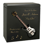 Black Bass Electric Guitar Wood Adult Cremation Urn - Miniature Guitar - Photo Option