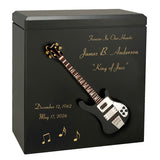 Black Bass Electric Guitar Wood Adult Cremation Urn - Miniature Guitar - Photo Option