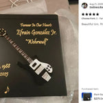 Black Bass Electric Guitar Wood Adult Cremation Urn - Miniature Guitar - Photo Option