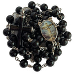 Black Bead Rosary Necklace Urn