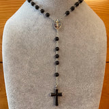 Black Bead Rosary Necklace Urn