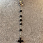 Black Bead Rosary Necklace Urn