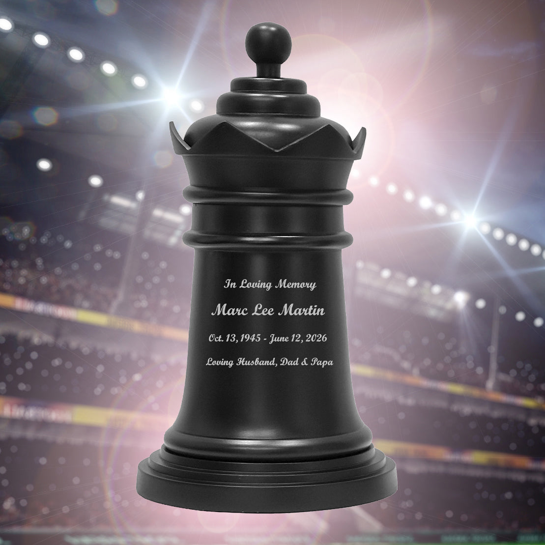 Chess Black Custom Engraving Adult Metal Urn
