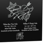 Love Inlaid Companion Urn - Roses & Banner - Love Is Forever - Vault Option