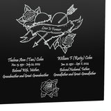 Love Inlaid Companion Urn - Roses & Banner - Love Is Forever - Vault Option