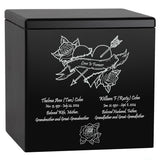 Love Inlaid Companion Urn - Roses & Banner - Love Is Forever - Vault Option