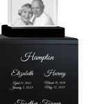 3D Ultra Rectangle Crystal Companion Wood Urn - For Two