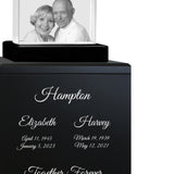 3D Ultra Rectangle Crystal Companion Wood Urn - For Two