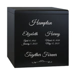 3D Ultra Rectangle Crystal Companion Wood Urn - For Two