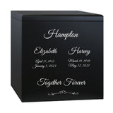 3D Ultra Rectangle Crystal Companion Wood Urn - For Two