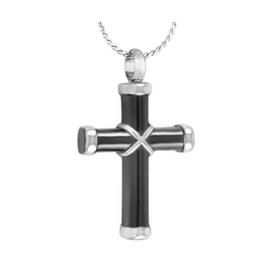 Mourning Cross Cremation Jewelry Urn - Love Charms Option