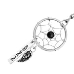 Black Bead Dream Catcher Wing Urn Keychain