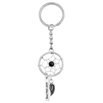Black Bead Dream Catcher Wing Urn Keychain