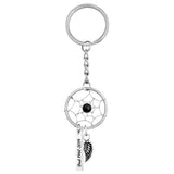 Black Bead Dream Catcher Wing Urn Keychain