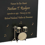 Black Drum Set Wood Adult Cremation Urn - Miniature Drum Set - Photo Option